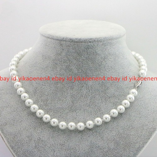 8mm white round beads - 8mm,