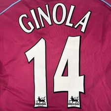 Rare Original GINOLA 14 Aston Villa 2001/2002 Home Football Shirt Mens Large