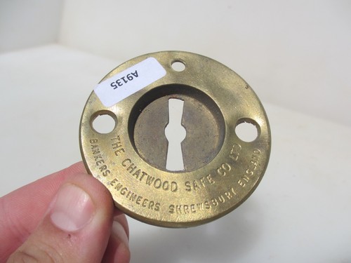 Antique brass plaque old safe - brass,