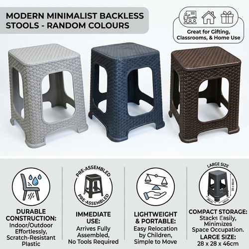 2pcs plastic rattan stool - 2pcs,