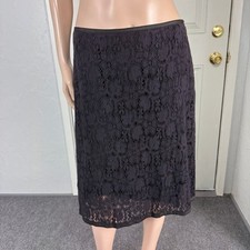 Dosa Designer Women's Skirt 3 M/L 30" waist A-line Lace Silk Floral Cotton ZZ21