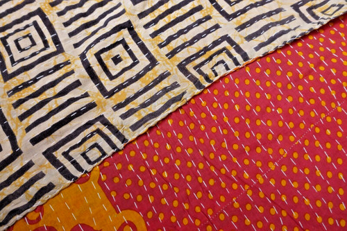 Vintage sari throw reversible - vintage,