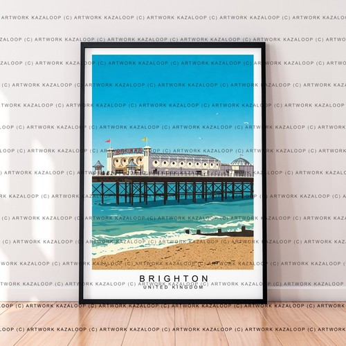Brighton art illustration - brighton,
