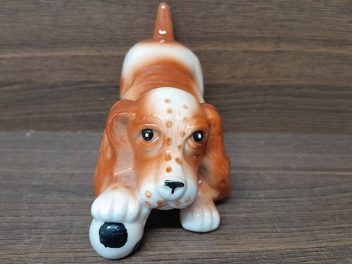 Vintage dog with - with, ball