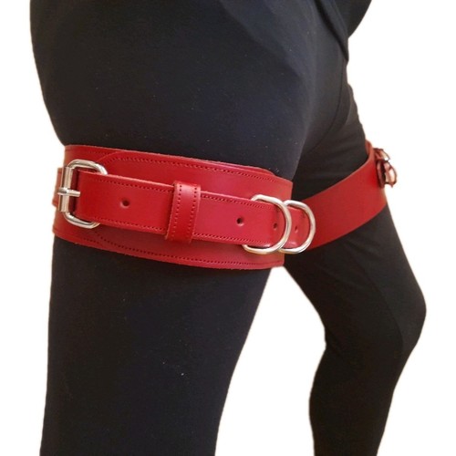 Bondage thigh cuffs red real - bondage,