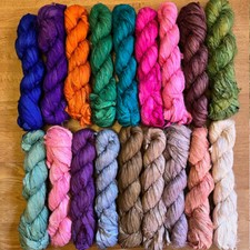 Indian Solid Colour Silk Sari Ribbon approx 2.5cm wide, 100g skein NEW 2025 COLS