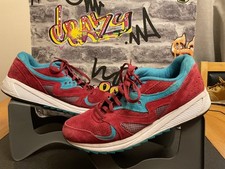 Saucony Grid 8000 burgundy / blue suede retro Men's Trainers running Shoes uk9?