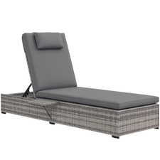 Outsunny Rattan Sun Lounger