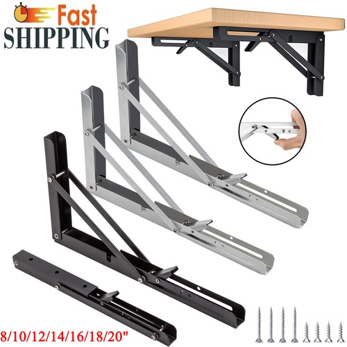 Folding shelf bracket - 8"-20",