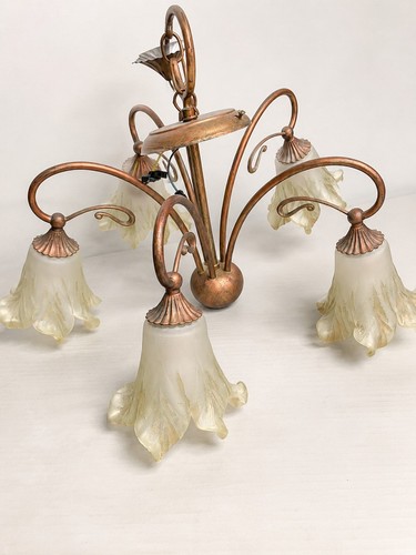 Vintage light floral glass - light,