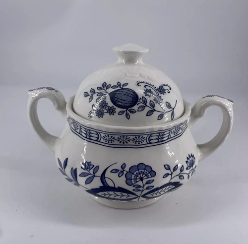 Blue heritage sugar - sugar, lid