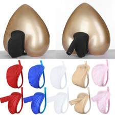 UK Mens Glossy Bulge Pouch C-strings Solid Color Underwear Hollow Out Lingeries