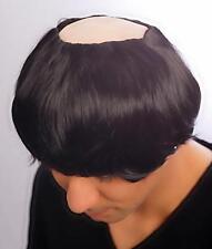 Mens Cosplay Black Monk wig + Bald Rubber Top Short Wig Hair Fancy Dress Costume