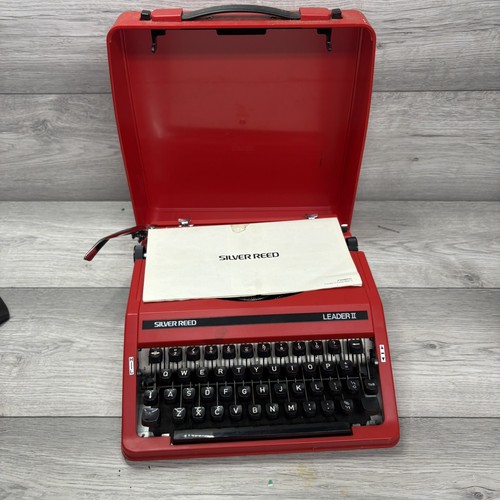 Vintage red typewriter silver - vintage,