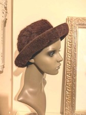 Vintage KANGOL Bucket Hat Womens Furgora Angora Brown Winter Trilby Made England