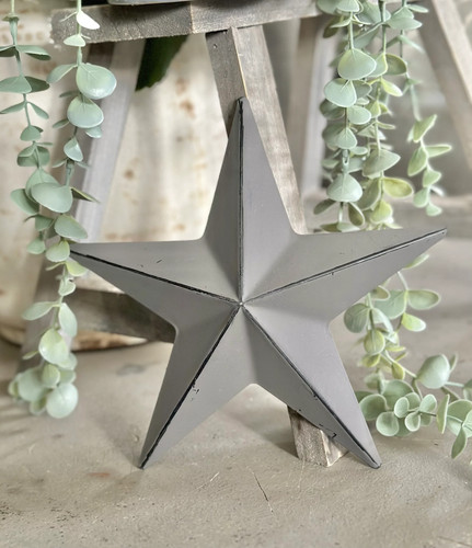 Rustic grey metal barn star - rustic,