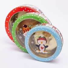 3 Christmas Tins Jars Storage