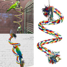 Parrot Swing Chew Rope Rotating Ladder Climb Toy Hanging Budgie Cockatiel