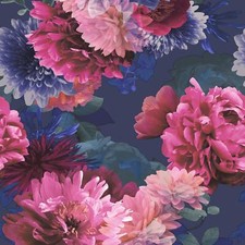 Muriva Issey Lipsy Wallpaper Large Blossoms Flowers Elegant Floral Blue 144062