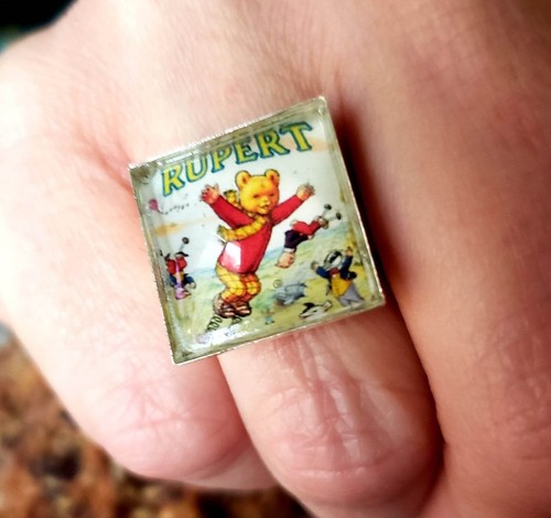 Handmade rupert the bear ring - handmade,
