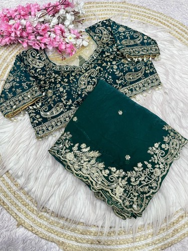 Green silk ready - ready, saree