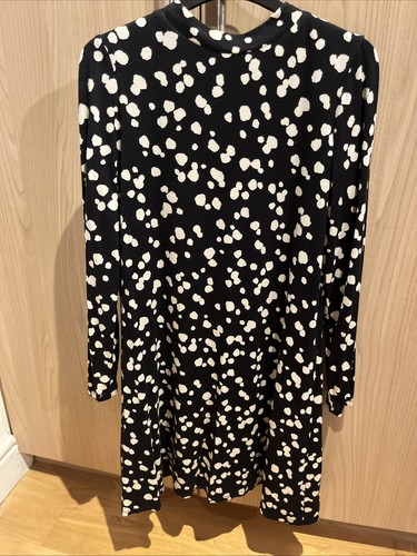 Wallis black spotty dress - black,