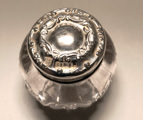 Antique cut crystal pot with