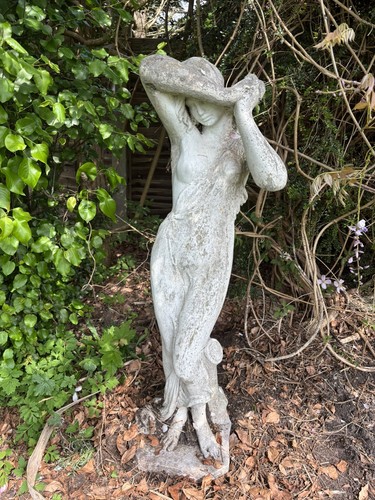 Stone garden lady ornament - garden,