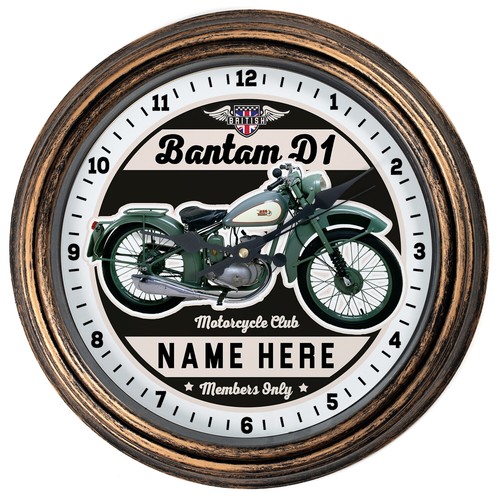 Personalised motorcycle clock - motorcycle,