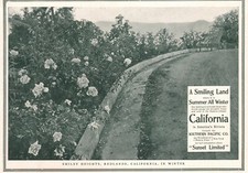 Southern Pacific Lines Smiley Heights Redlands California 1902 Antique Print Ad