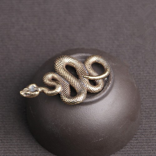 Brass snake statue - statue,