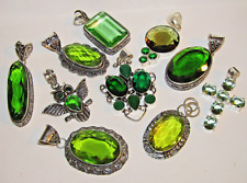Huge choice of PERIDOT pendants & necklace sets in silver with free silver chain