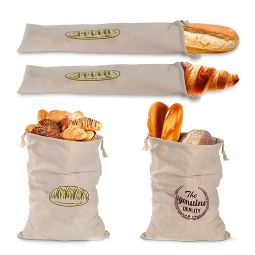 Linen bread bags reusable - bread,