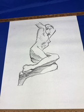 Vintage Charcoal Female Nude