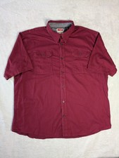 Wrangler Flex For Comfort Shirt Men's 2XL Maroon Red Short Sleeve Western Cowboy