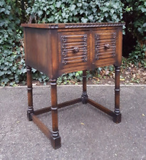ANTIQUE OAK 2 DRAWER HALL TABLE