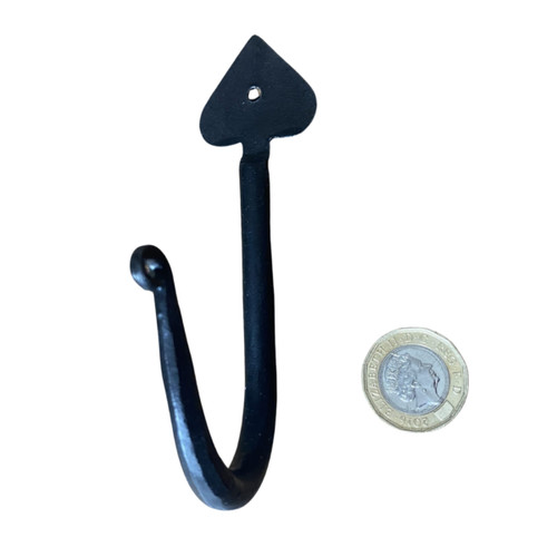 Hook black wrought iron - hook,