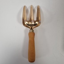 PKS Bronze Garden Fork Wooden Handle Copper