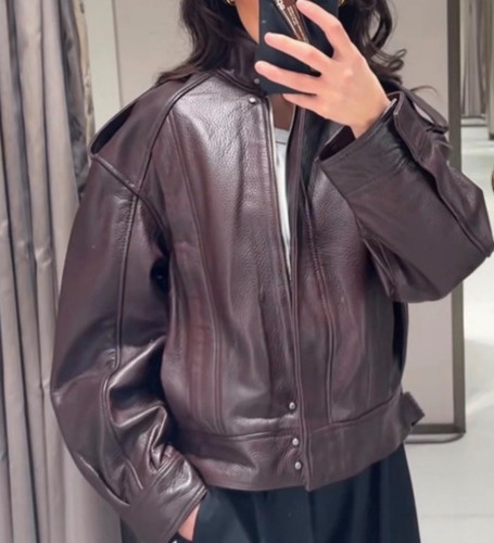 Zara woman leather jacket - zara,