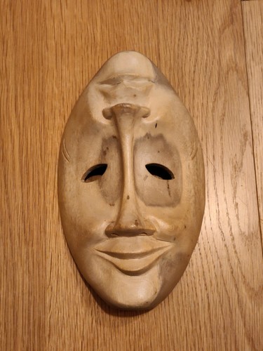 Wooden indonesian mask - wooden,