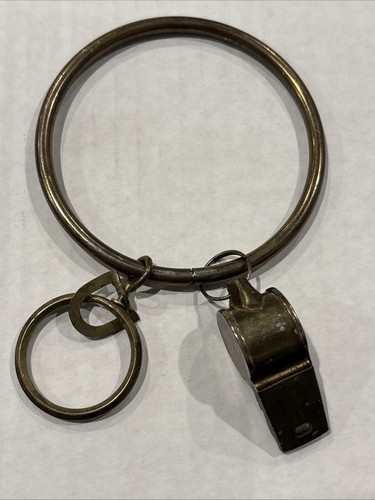 Vintage brass jailer whistle - brass,