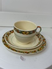 Vintage Art Deco Staffordshire Trio - Teacup, Saucer And Plate