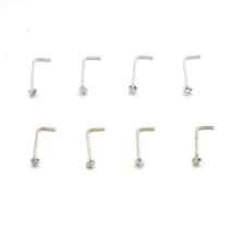 Nose Stud Nose PIN 10 x 9ct Gold Plated Crystal Claw Piercing NOSE STUD 1.5mm Cz