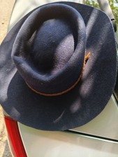 Vintage Herbert Johnson Fedora Trilby Black Wool Fur Felt 7 1/4 / 59cm