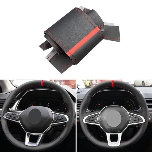 Black red leather steering - black+red,