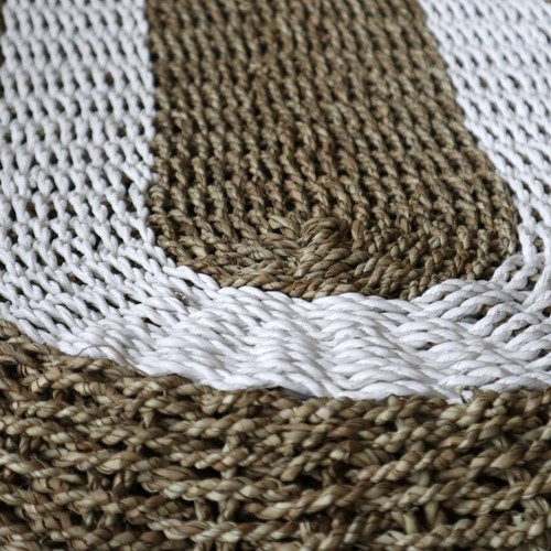 Oval seagrass white - seagrass, tan