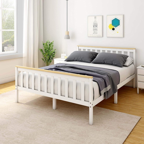 Bed frame double - bed, wooden