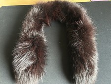 1960's Vintage Real Fur Fox Collar - Black and Dark Red - Used Great Condition!