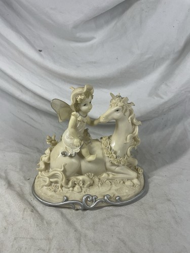 Baby fairy sat unicorn - fairy, on