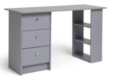 Malibu 3 Drawer Desk - Grey.  Pre Built Pick Up Only